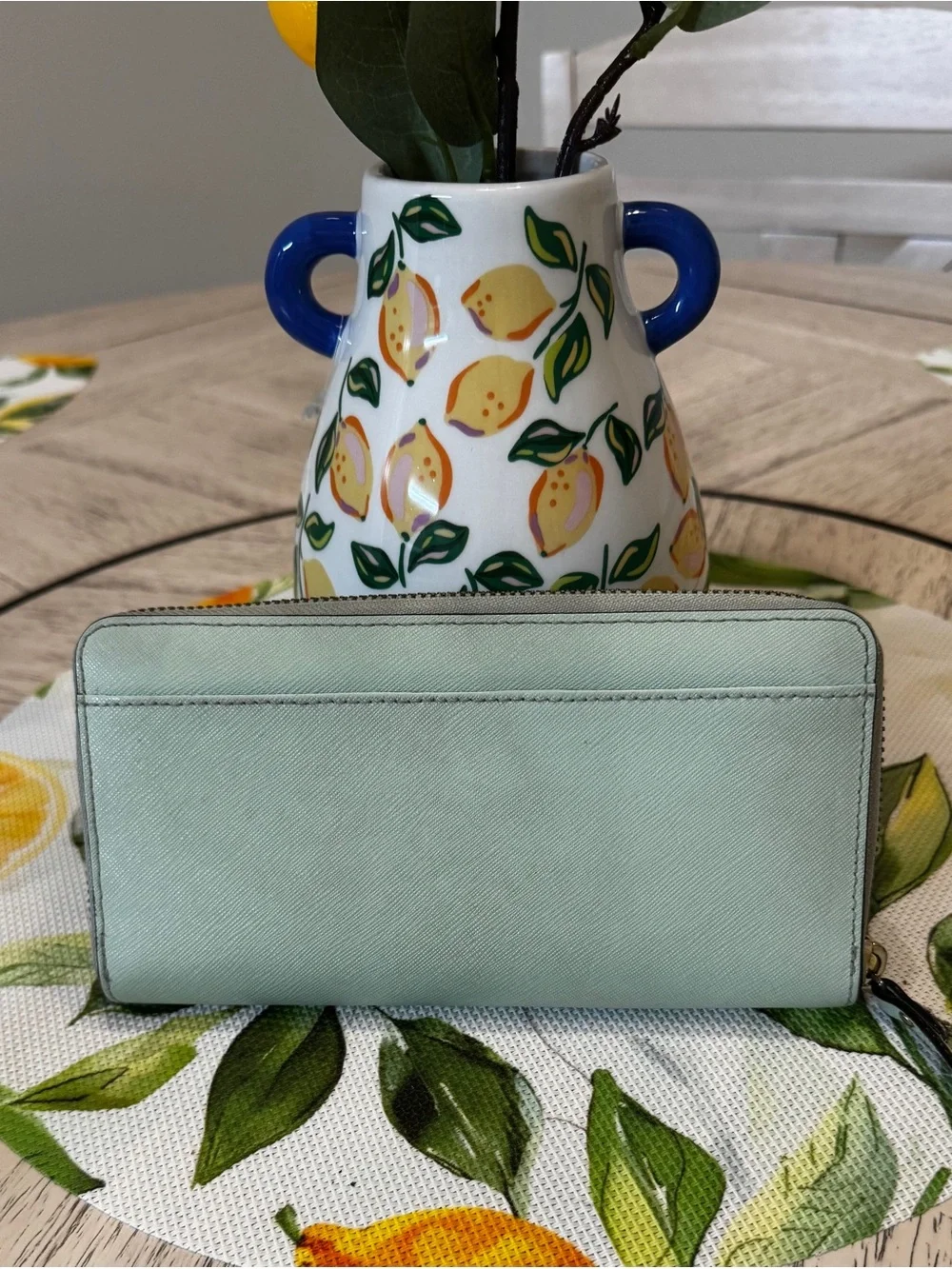 Kate Spade New York Mint Saffiano Leather Zip Around Wallet